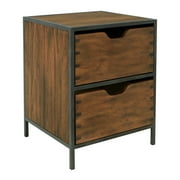 OSP Home Furnishings Clermont Storage Cabinet with 2 Drawers in Walnut Finish ASM