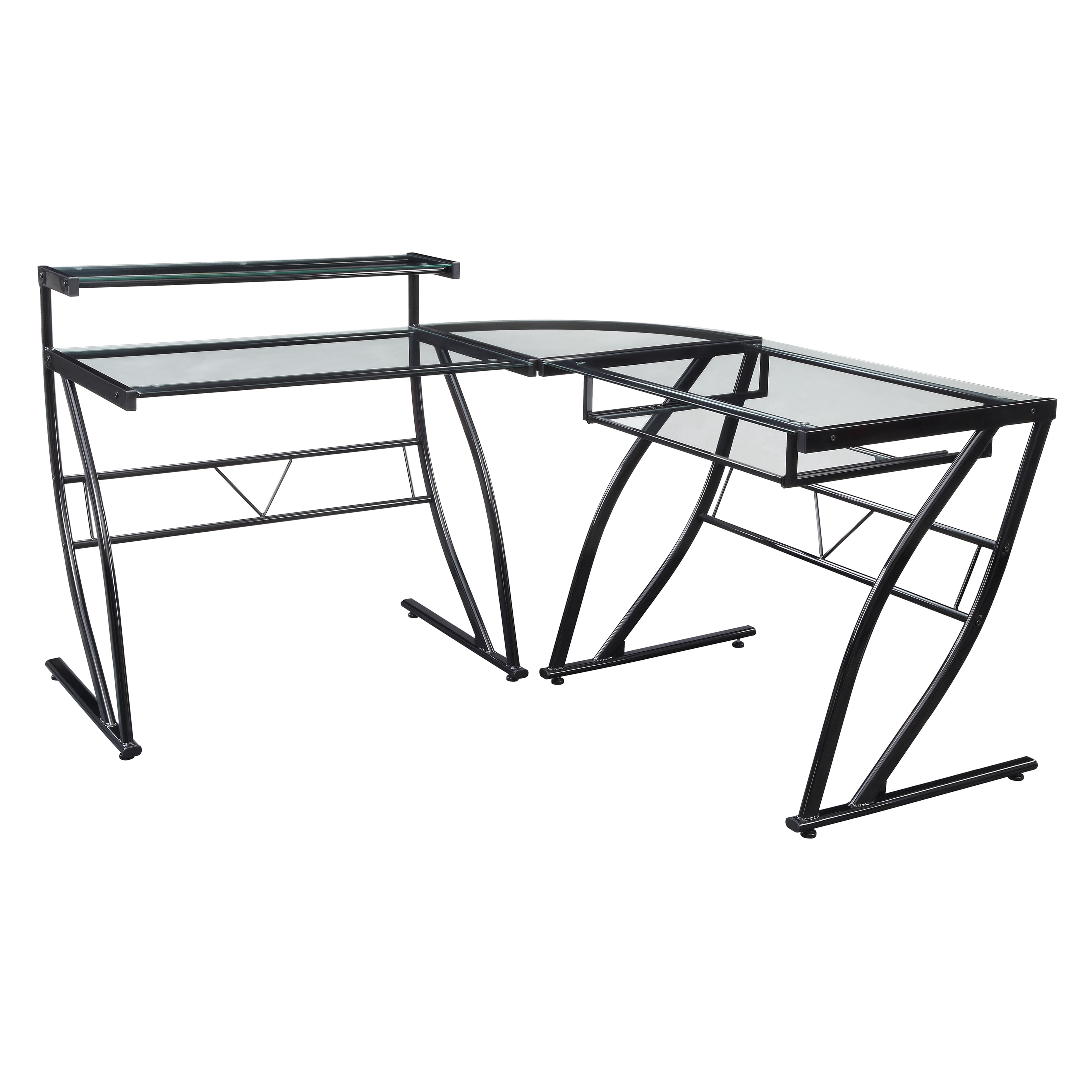 OSP Home Furnishings Constellation L Shaped Home Office Gaming Editing Desk