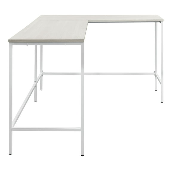 OSP Home Furnishings Contempo L-shaped Desk in White Oak Finish