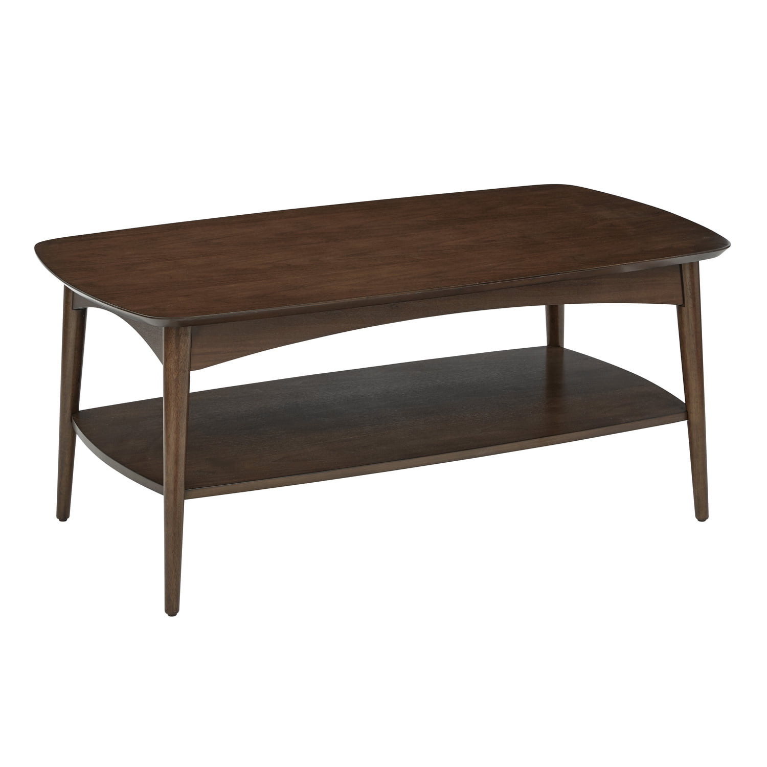 Copenhagen Mid-Century Walnut Rectangular Coffee Table with Storage