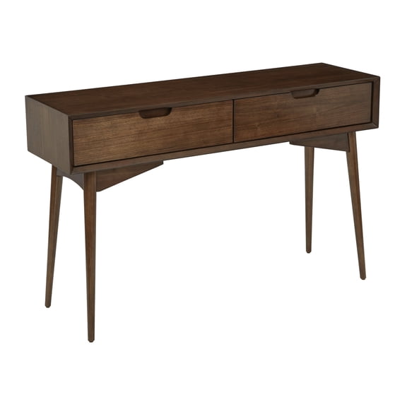 OSP Home Furnishings Copenhagen Console Table in Walnut Finish