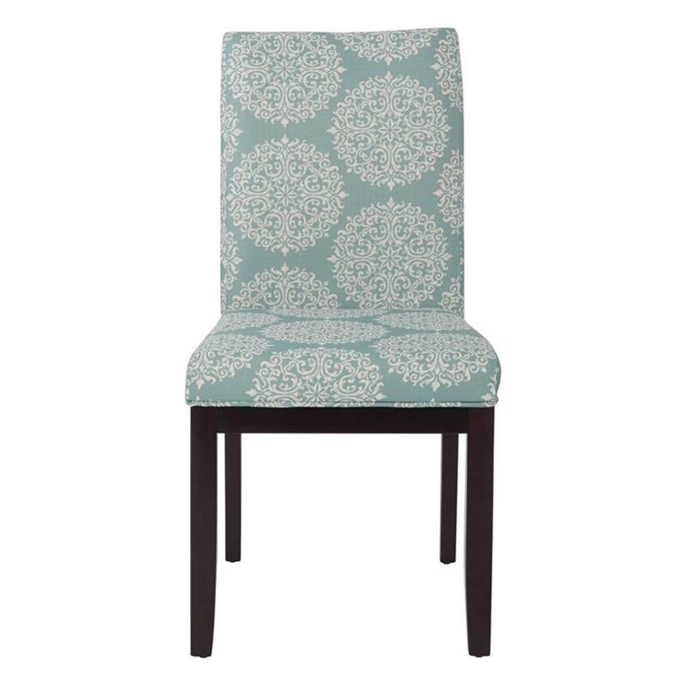 High Gabrielle Sky Linen and Wood Upholstered Parsons Side Chair