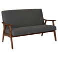 thumbnail image 1 of OSP Home Furnishings Davis Loveseat in Klein Charcoal Fabric with Medium Espresso Frame K/D, 1 of 10