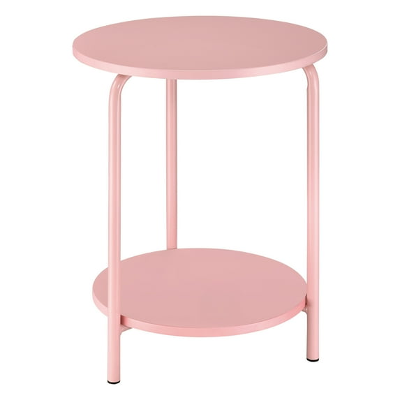 OSP Home Furnishings Elgin Metal Accent Table in Pink