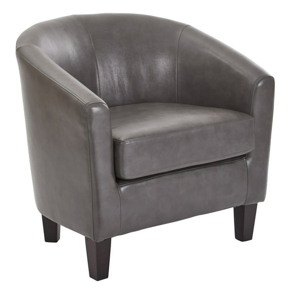 OSP Home Furnishings Ethan Fabric Tub Chair with Dark Espresso Wood Legs