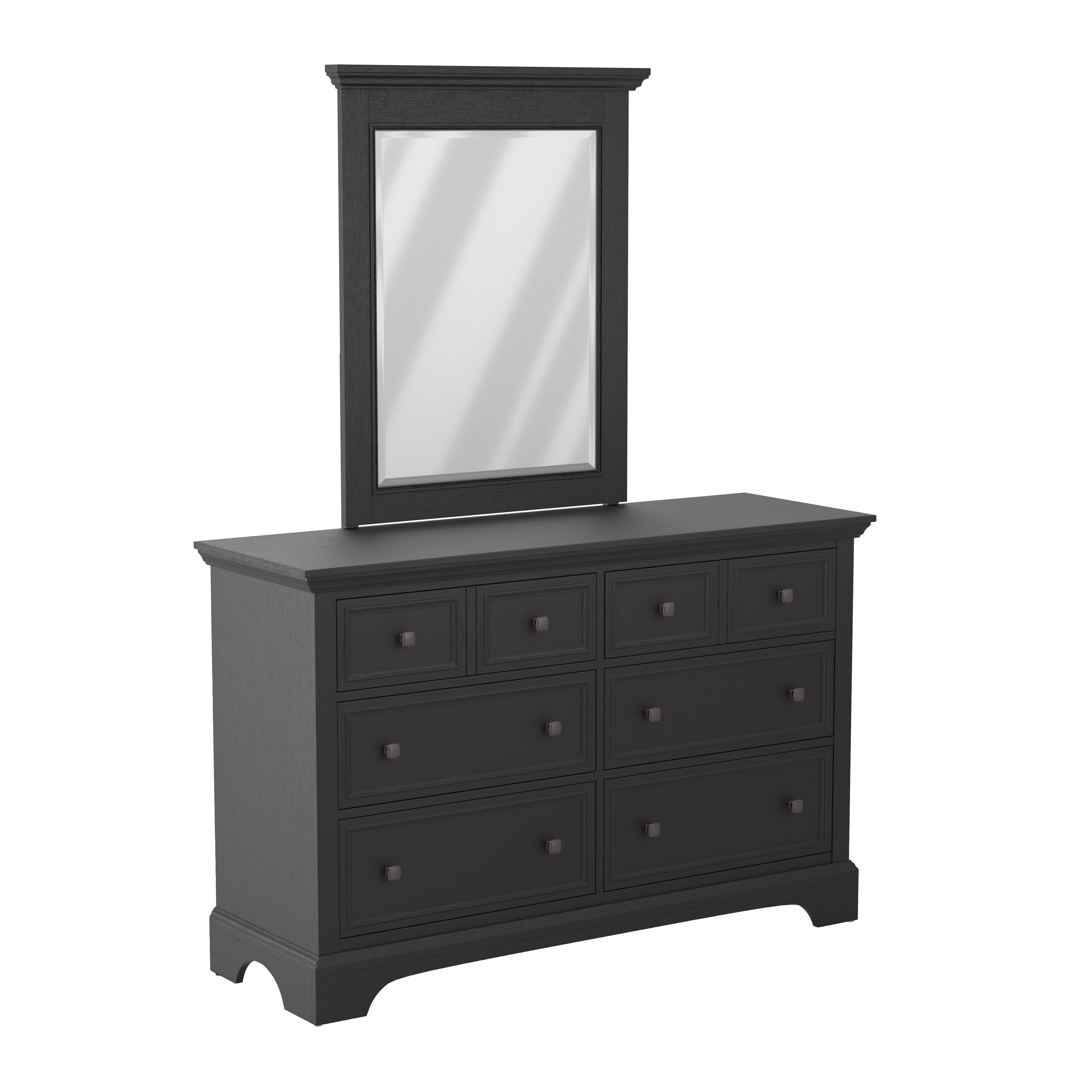 OSP Home Furnishings Farmhouse Basics Mirror in Rustic Black Finish