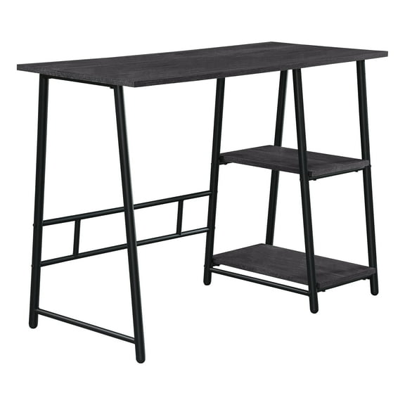 OSP Home Furnishings Frame Works 40? Desk with Two Storage Shelves in Mocha Finish