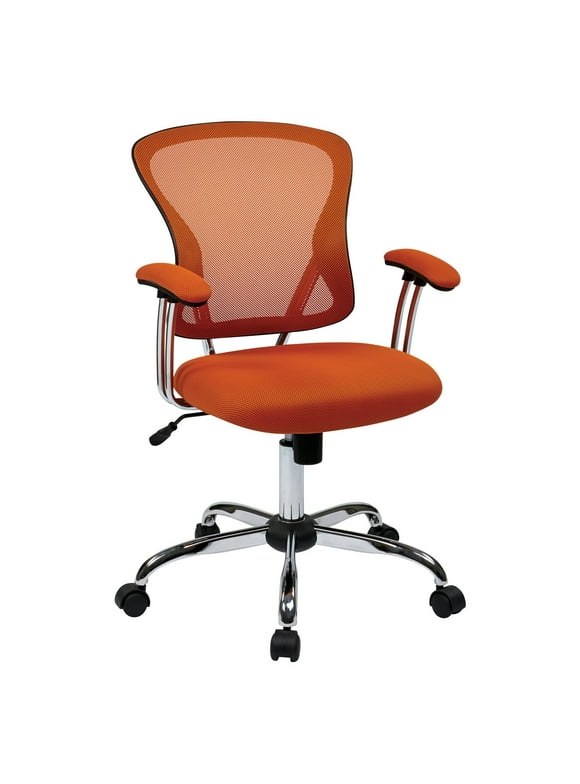 OSP Home Furnishings Juliana Task Chair with Orange Mesh Fabric Seat