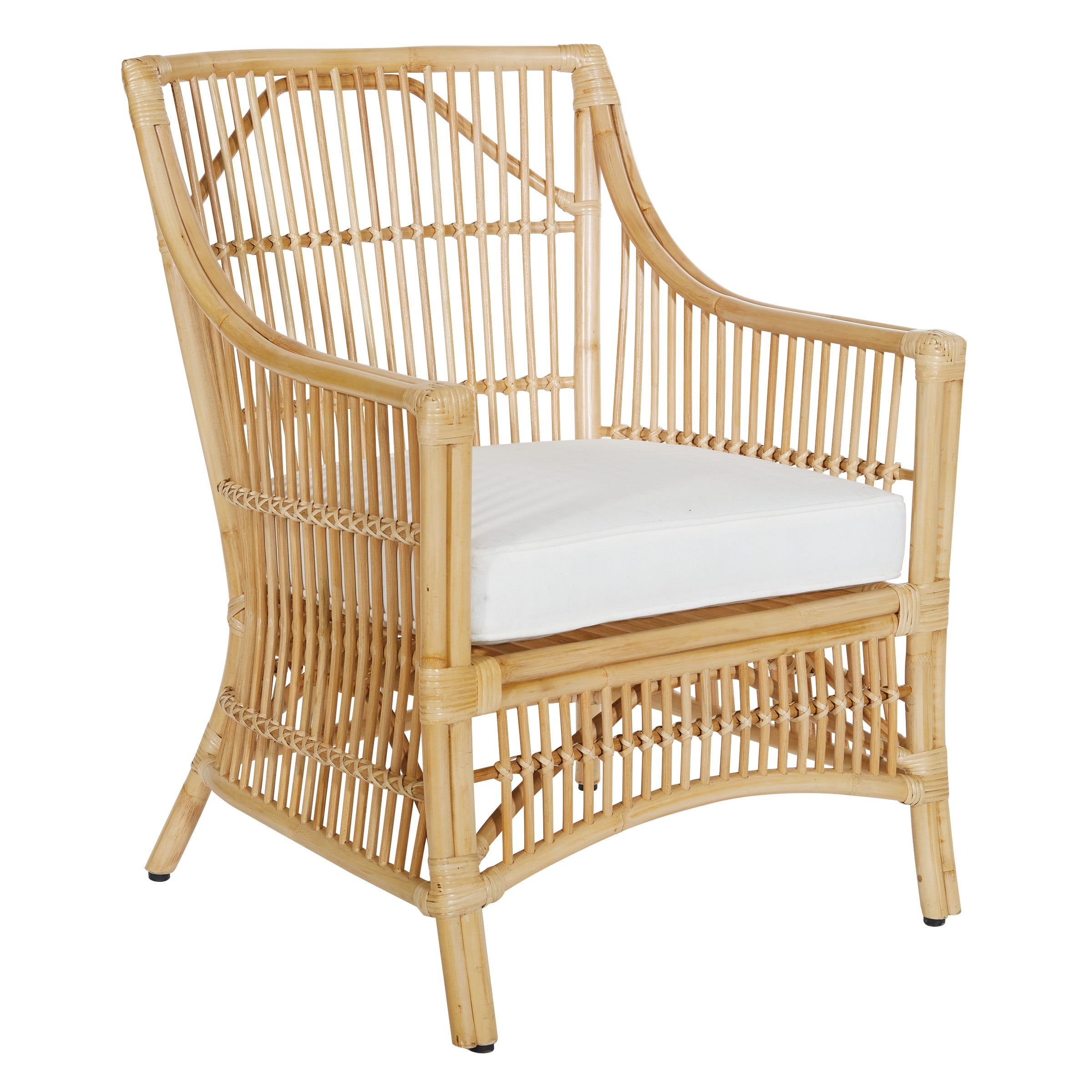 OSP Home Furnishings Maui Chair with Cream Cushion and Natural Washed