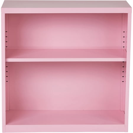 OSP Home Furnishings Metal Bookcase in Pink Finish