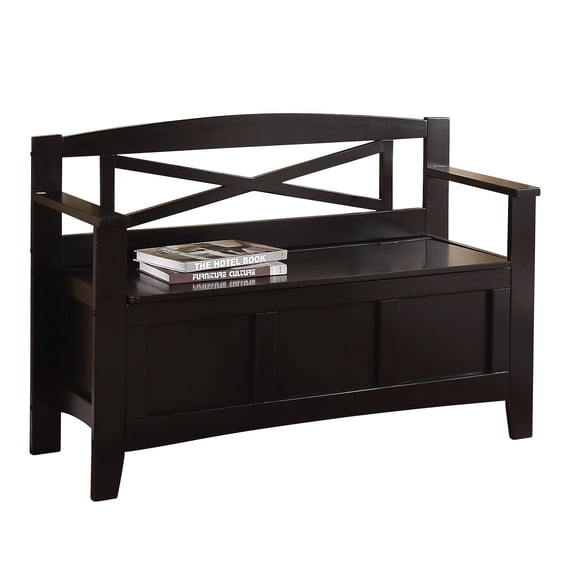 OSP Home Furnishings Metro Entry Way Bench with Black finish