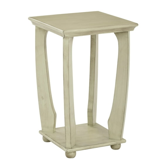 OSP Home Furnishings Mila Square Accent Table in Antiique Celadon Wood Finish