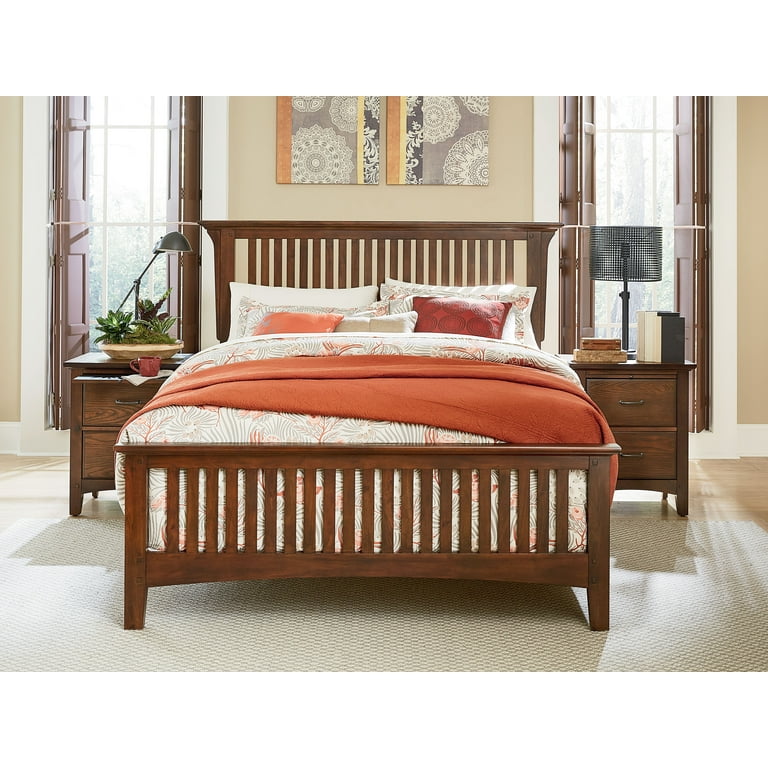 Mission style online king bed frame