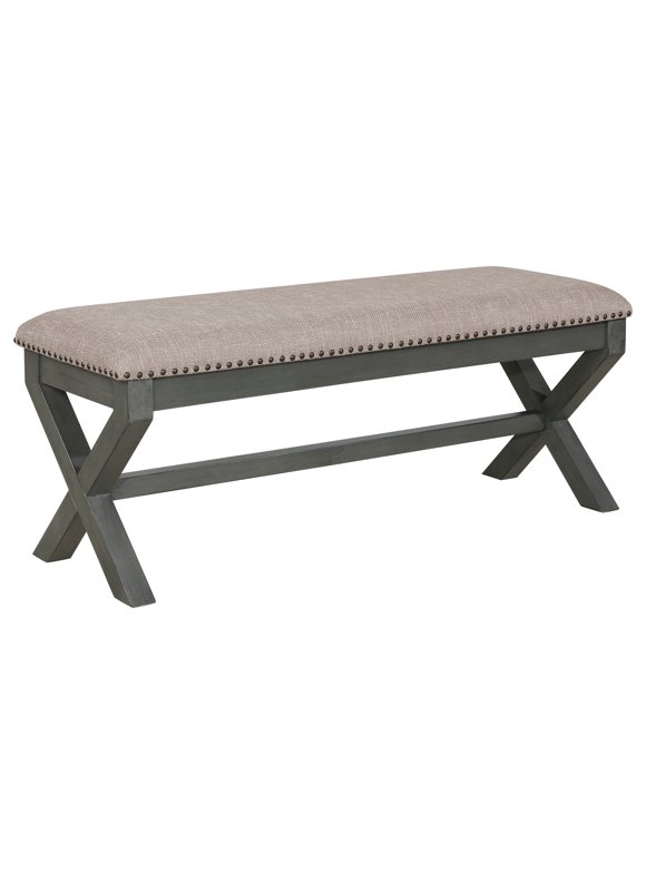 OSP Home Furnishings Monte Carlo Bench, Grey