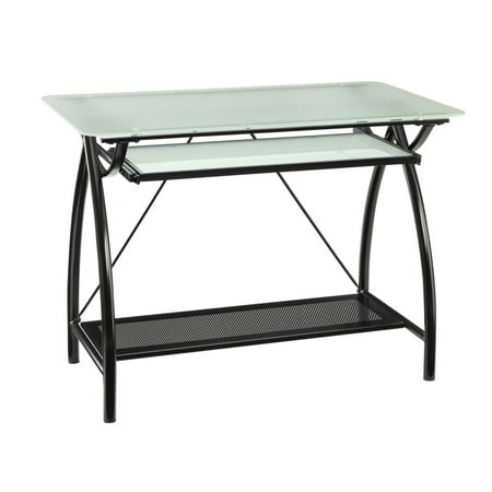 OSP Home Furnishings - Newport Computer Desk - Black/Transparent