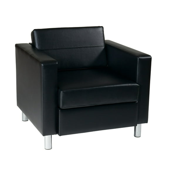 OSP Home Furnishings Pacific Armchair In Black Faux Leather
