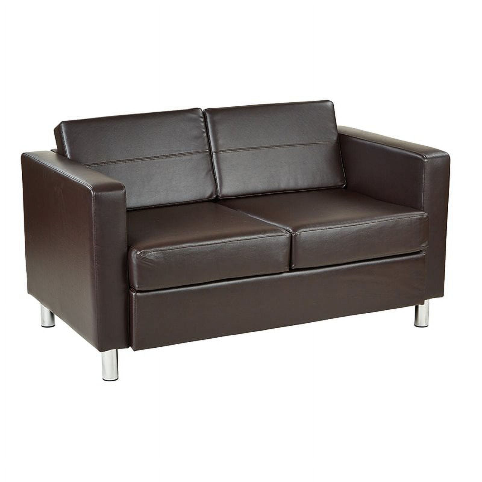OSP Home Furnishings Pacific LoveSeat In Espresso Faux Leather ...