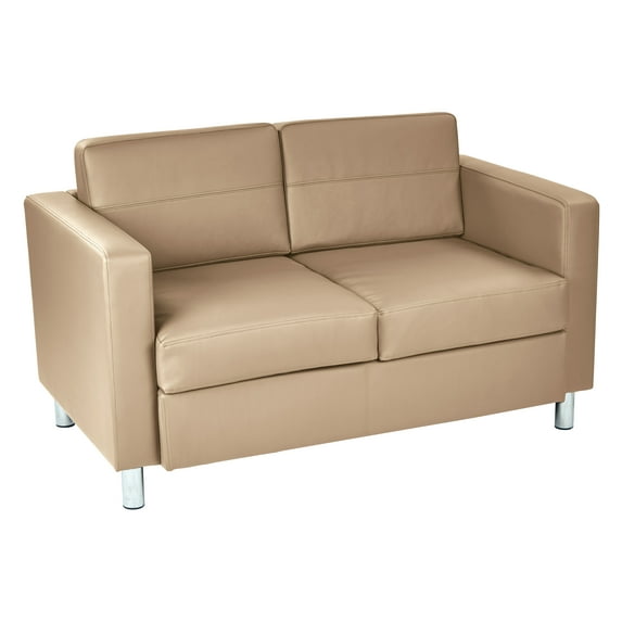 OSP Home Furnishings Pacific Loveseat In Dillon Buff Cream Faux Leather