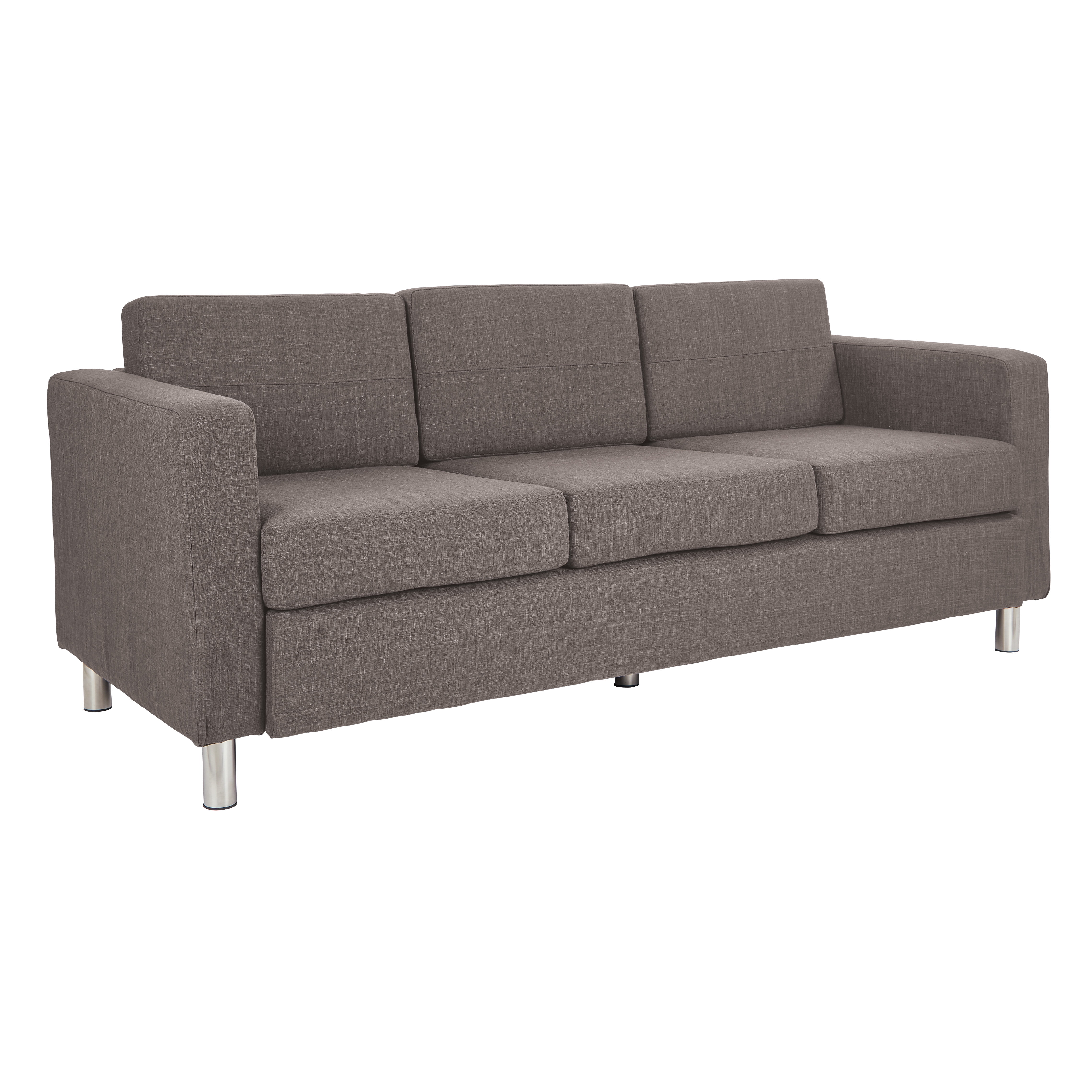 OSP Home Furnishings Pacific Sofa Couch in Charcoal Grey
