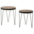 thumbnail image 1 of OSP Home Furnishings Pasadena Nesting Accent Tables Set with Rustic calico wood top and Matte Black metal frame 2-Pack, 1 of 2