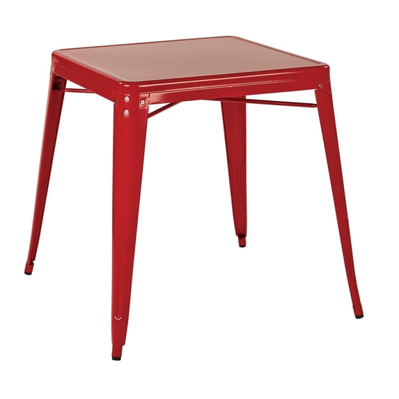 OSP Home Furnishings Paterson Metal Table in Red