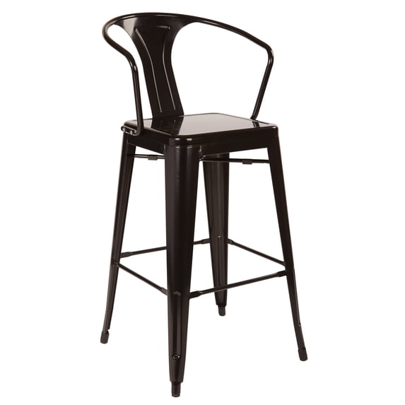 OSP Home Furnishings Patterson Stool in Black 2-Pack