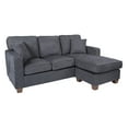 thumbnail image 1 of OSP Home Furnishings Russell Sectional in Navy fabric with 2 Pillows and Coffee Finished Legs, 1 of 6