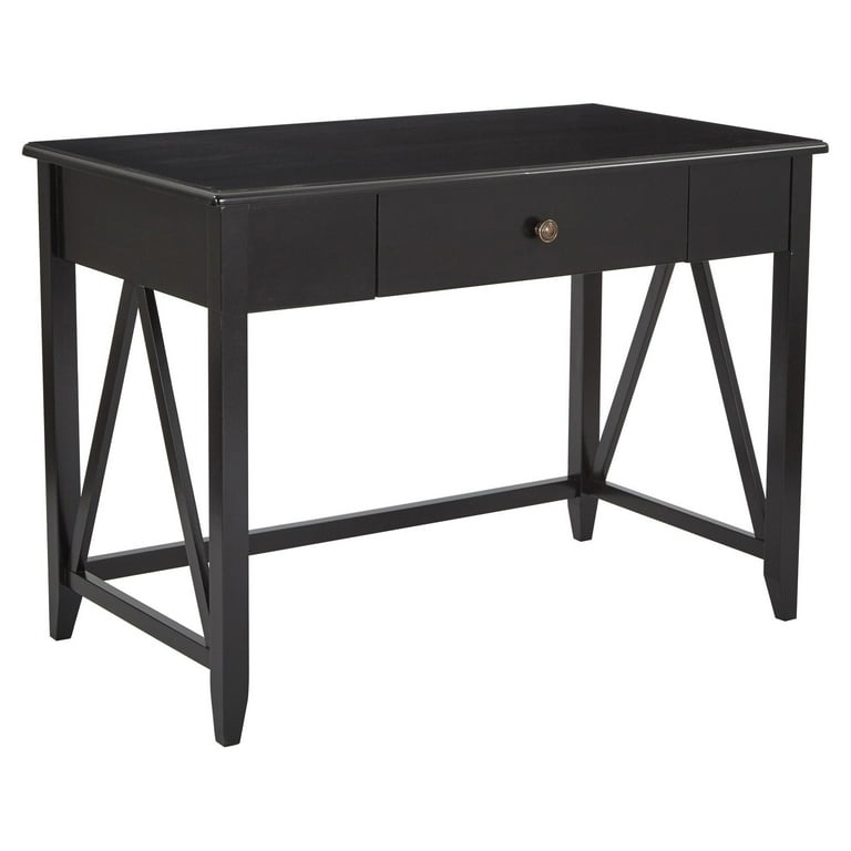 OSP Home Furnishings Santa Cruz Writing Desk in Black Finish K D