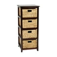 thumbnail image 1 of OSP Home Furnishings Seabrook Four-Tier Storage Unit With Espresso Finish and Natural Baskets, 1 of 6