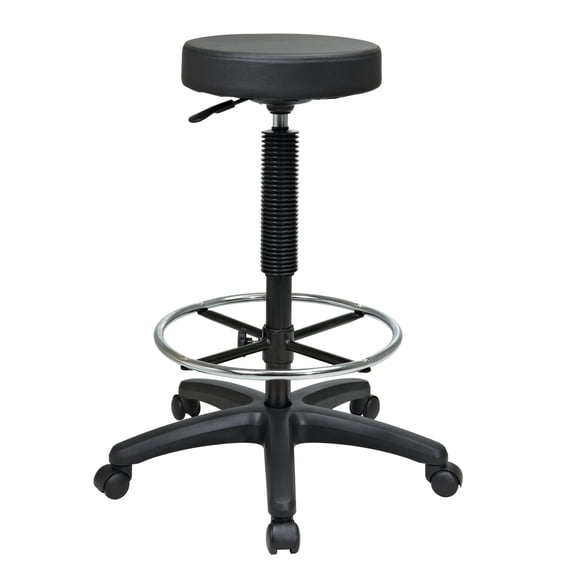 OSP Home Furnishings Stool with Round Swivel Seat in Black