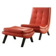 thumbnail image 1 of OSP Home Furnishings Tustin Lounge Chair and Ottoman Set With Red Faux Leather Fabric and Black Legs, 1 of 2