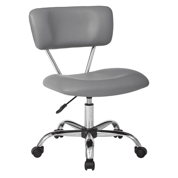 OSP Home Furnishings Vista Task Office Chair in Grey Faux Leather
