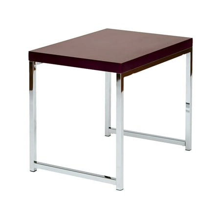OSP Home Furnishings Wall Street End Table. Chrome/Espresso.