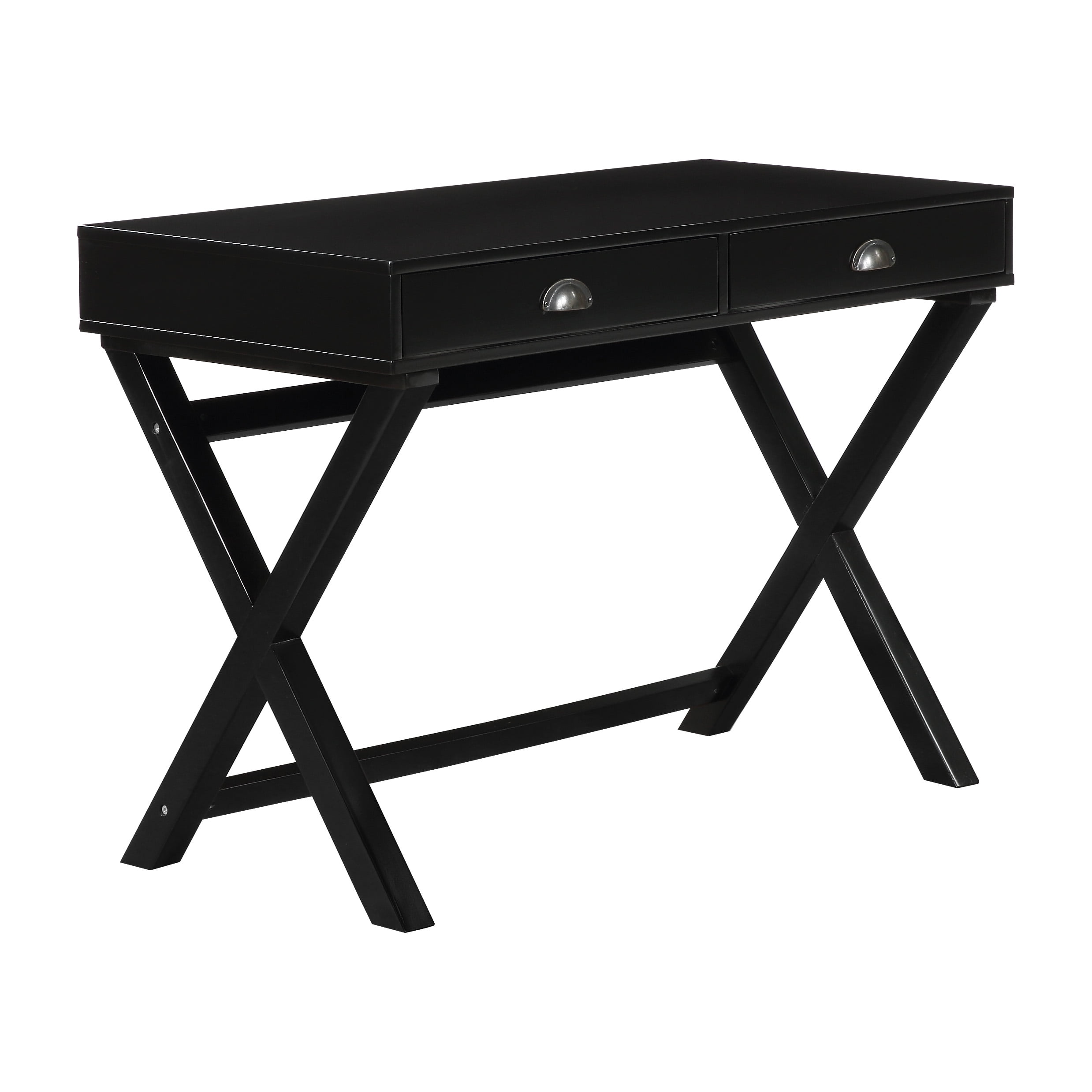 OSP Home Furnishings Washburn Chic Campaign Writing Desk in Lapis Blue Finish
