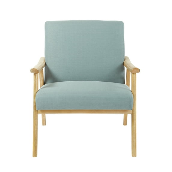 OSP Home Furnishings Weldon Chair in Klein Sea fabric with Brushed Finished Frame
