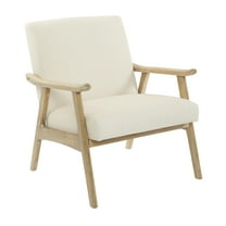 OSP Home Furnishings Weldon Chair in Linen fabric with Brushed Finished Frame