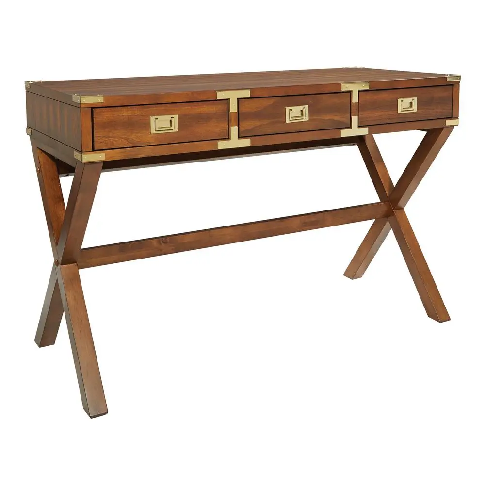 OSP Home Furnishings Wellington 46 Desk with Power in Toasted Wheat Finish