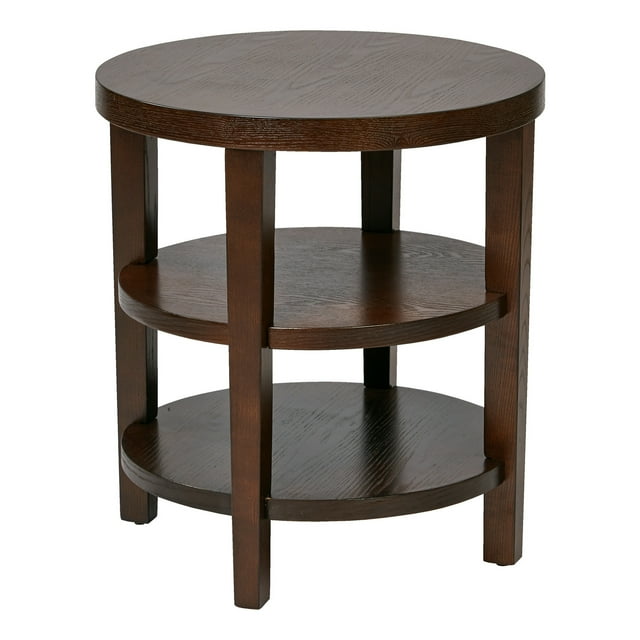 OSP Home Furnishings Work Smart Merge 20" Round End Table (Espresso)