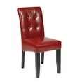 thumbnail image 1 of OSP Metro Button Back Parsons Chair with Espresso Legs, Crimson Red Leather, 1 of 5