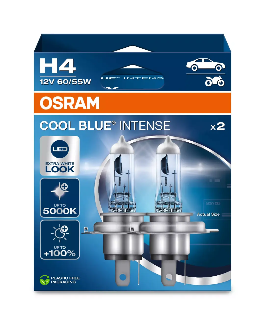OSRAM H4 Cool Blue Intense (NEXT GEN) P43T 60/55W 12V 2 pcs Halogen Bulb