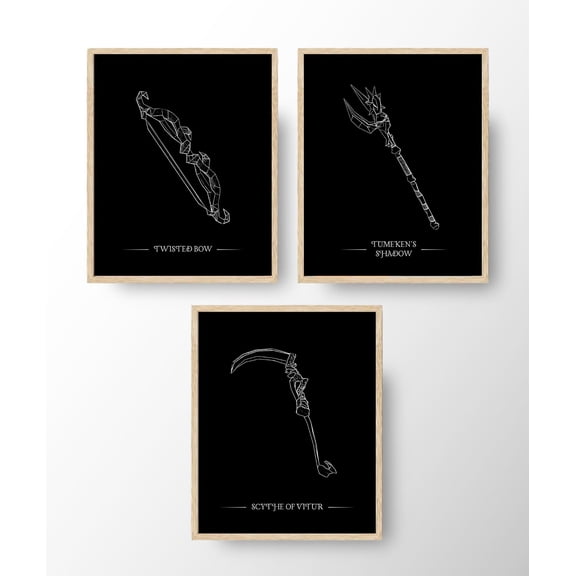 OSRS Megarare Weapons Bundle ( Posters) RuneScape Wall Art OldSchool RuneScape Print Gaming Poster Gamer Gift Gift For Him Set 3