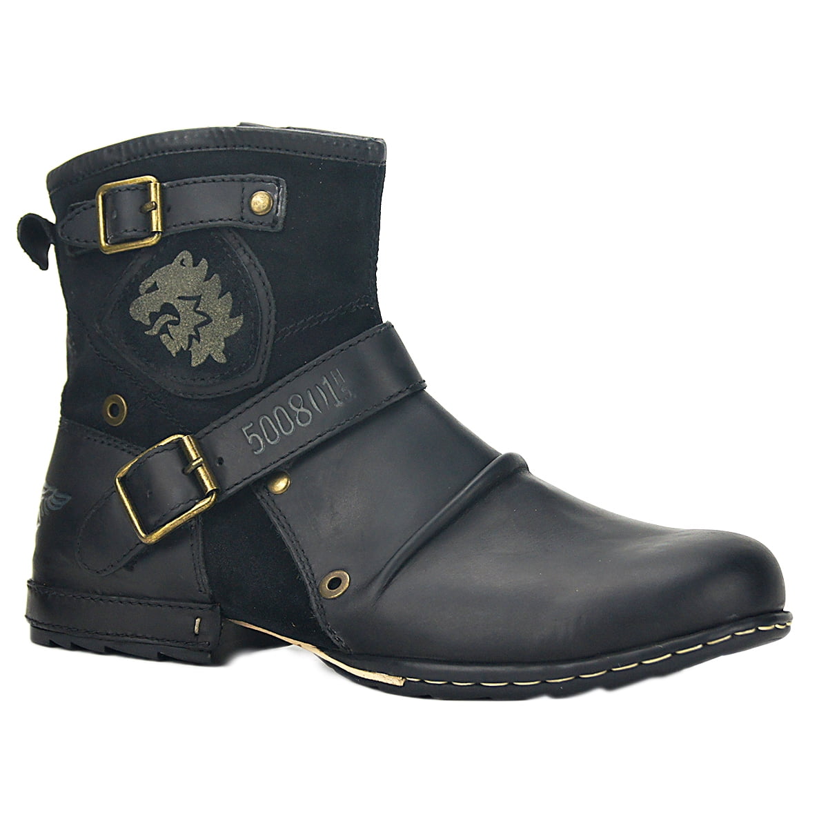 Size 11.5 Osstone Otto Zone Black Mens High Leather Cowboy Chukka Ankle Boots Men main image 4