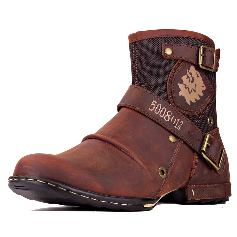 OSSTONE Chukka Boots Moto Boots for Men Fashion Zipper-up  display picture 3