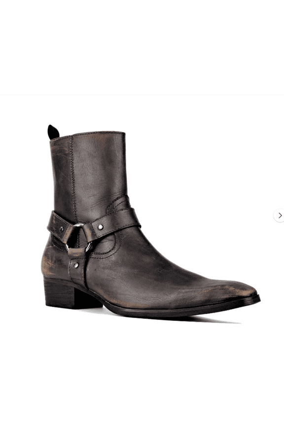 Dress Boots Chelsea Boots Men's Designer Boots Casual Leather Zipper High Heel Shoes JY017-Vintage Brown-7 Vintage Brown