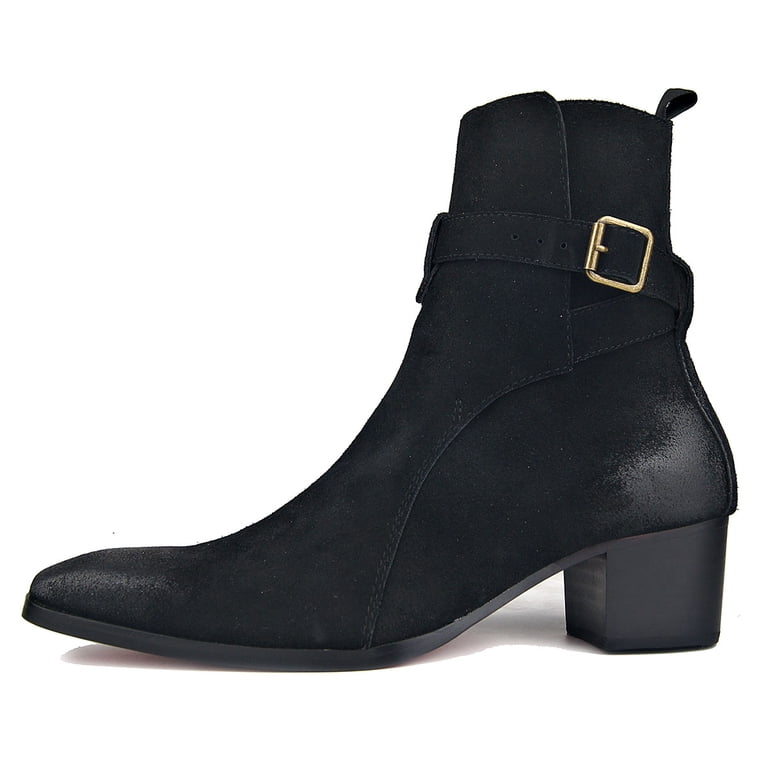 designer mens dress boots OSSTONE Dress Boot for Men Leather Chukka Designer Boots Casual Heel main image 0