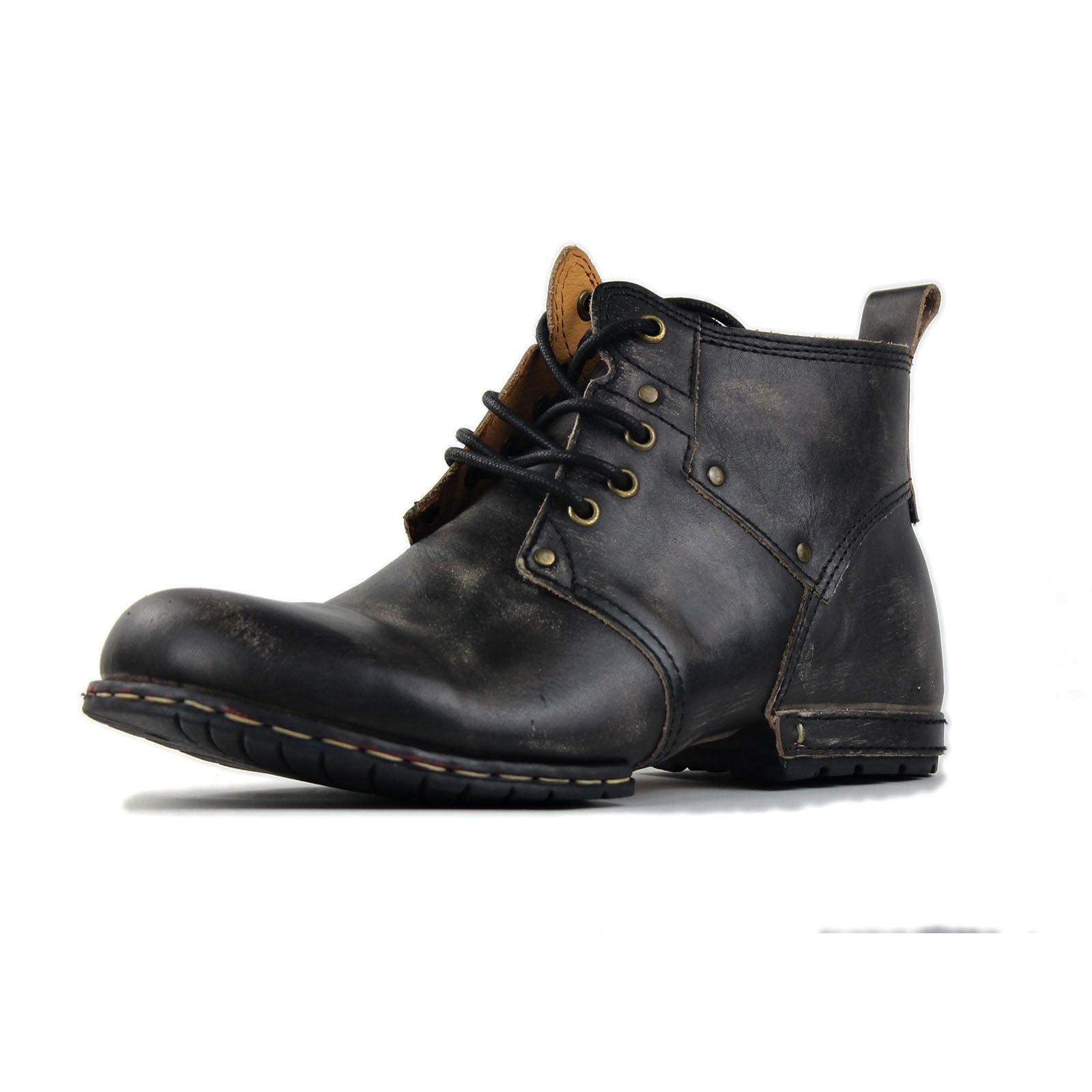 OSSTONE Moto Boots Chukka Boots for Men Fashion Lace-up Leather Casual Shoes 6015-2-Retro Black-11 Retro Black - Walmart.com OSSTONE Moto Boots Chukka Boots for Men Fashion Lace-up Leather Casual Shoes 6015-2-Retro Black-11 Retro Black - Walmart.com