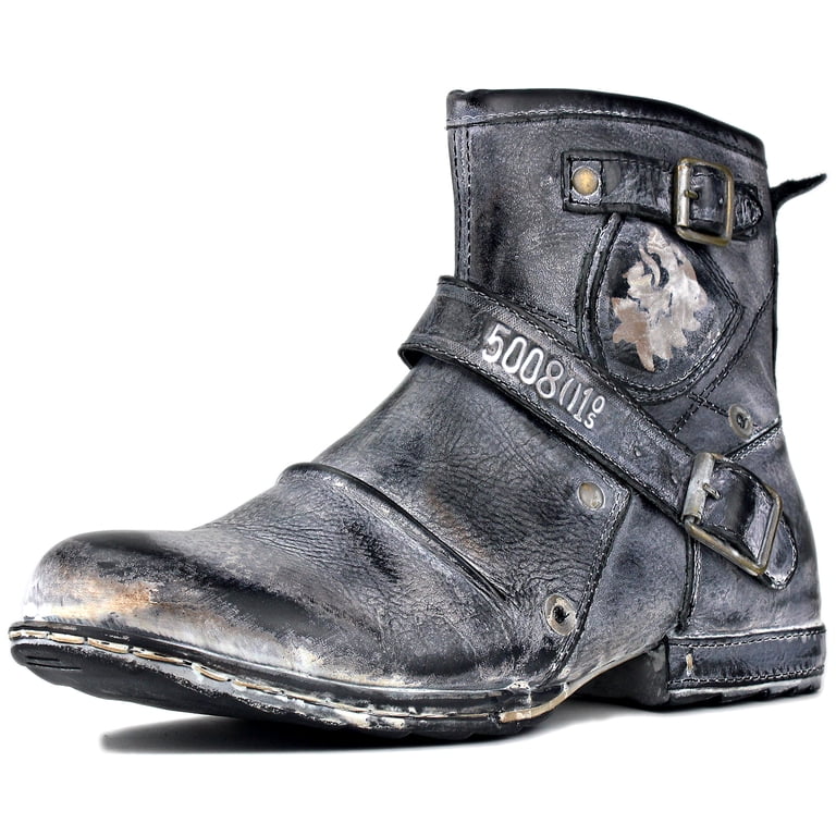 Men’s Osstone 5008 side zip boots sz10.5 OSSTONE Moto Boots Chukka Boots for Men Fashion Zipper-up  main image 3