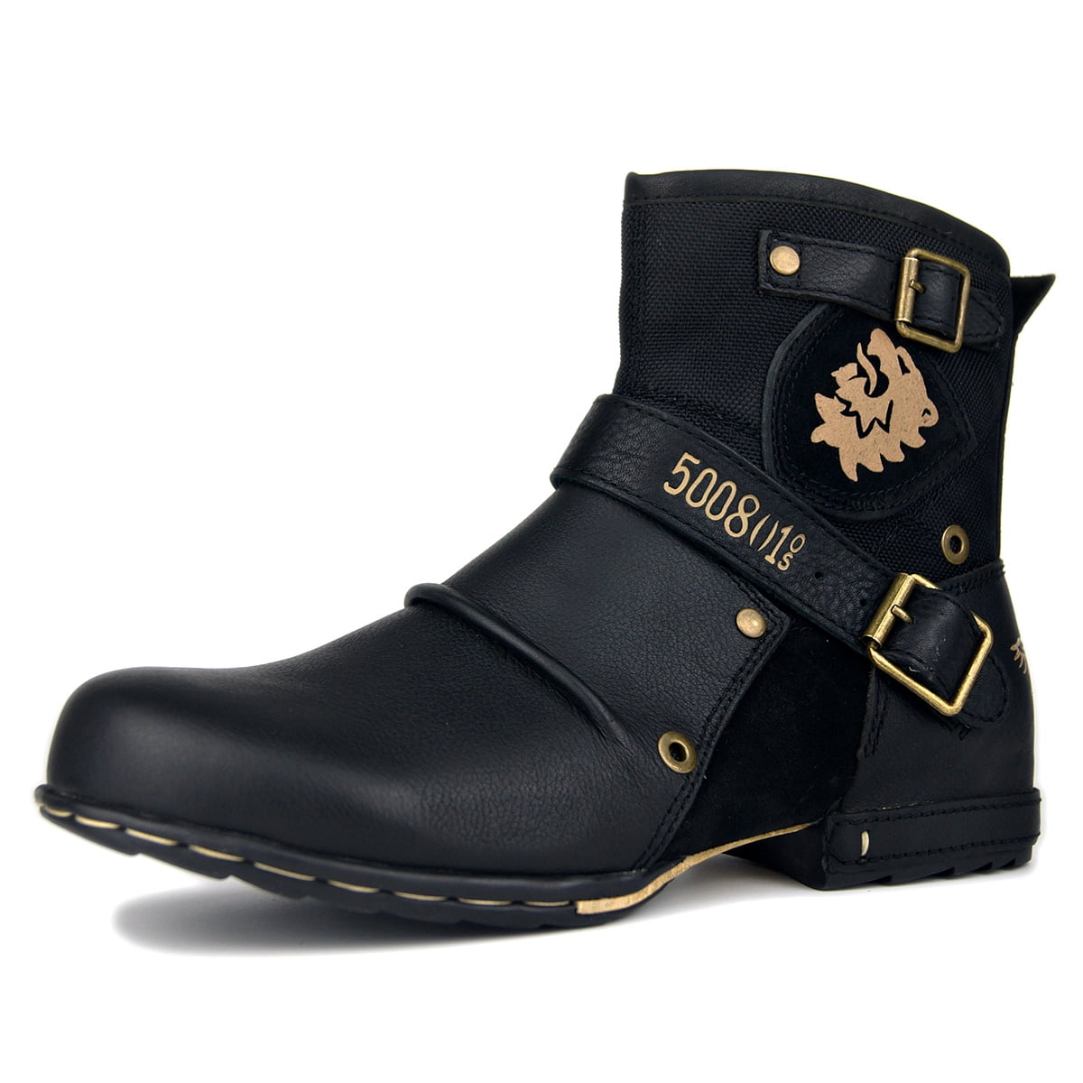 OSSTONE Moto Boots Chukka Boots for Men Fashion Zipper-up  display picture 1
