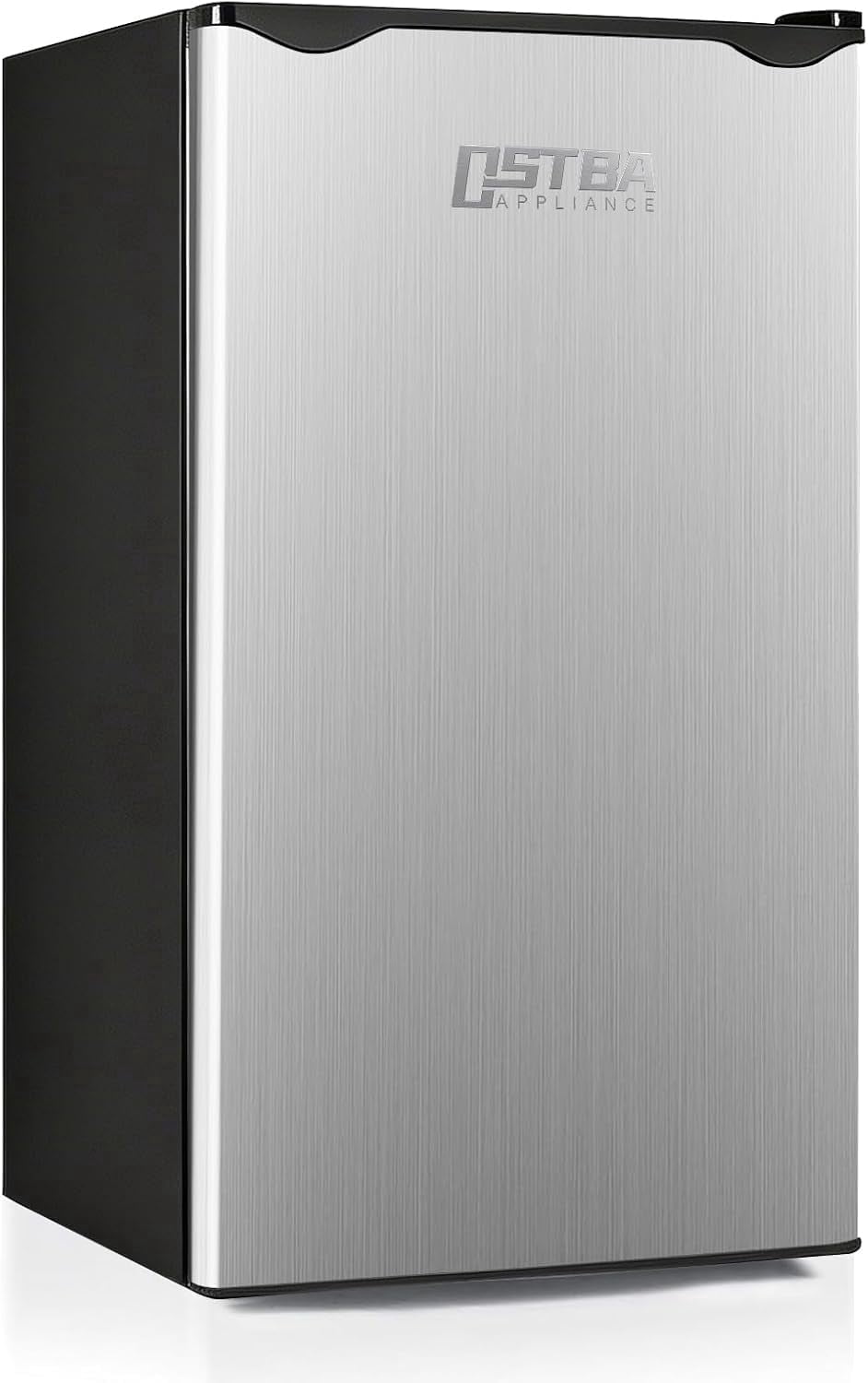 OSTBA 3.2 Cu.Ft Mini Fridge with Freezer, Single Door Compact Refrigerator with Adjustable Thermostat, Low Noise, Removable Glass Shelves, Large Capacity for Bedroom, Dorm, Office,Silver