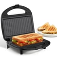 thumbnail image 1 of OSTBA 2-Slice Sandwich Maker and Panini Press Grill, 750W Fast Heating Breakfast Sandwich Maker with Removable Nonstick Plates, Compact Grill for Grilled Cheese, Sandwiches and Steaks, 1 of 11